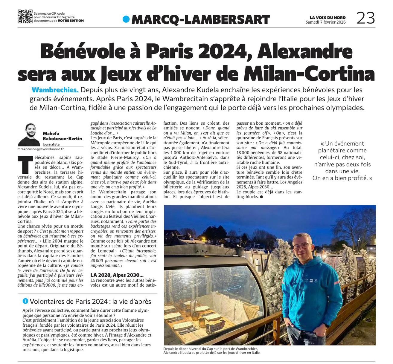Alexandre, sera aux Jeux d'hiver de Milan-Cortina !